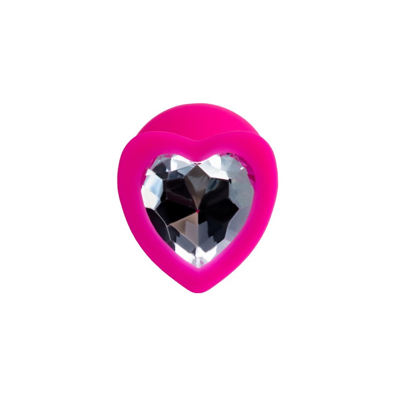 Анальная втулка ToDo by Toyfa Diamond Heart, силикон, розовая, 8 см, Ø 3,5 см