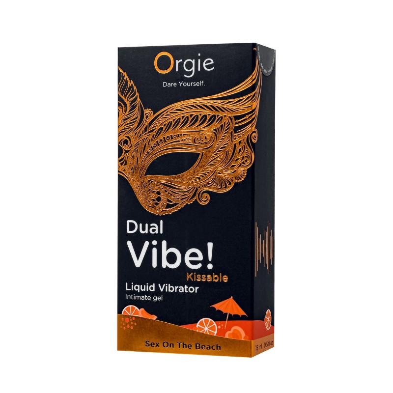 Съедобный гель с эффектом вибрации Orgie DUAL VIBE!, со вкусом коктейля секс на пляже, 15 мл