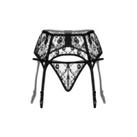 Пояс для чулок на косточках и стринги SoftLine Collection, черный, S/M
