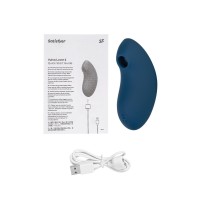 Вакуум-волновой стимулятор клитора с вибрацией Satisfyer Vulva Lover 2, силикон, синий, 11,9 см