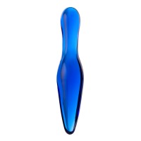 Двусторонний фаллоимитатор Sexus Glass, стекло, синий, 17,5 см
