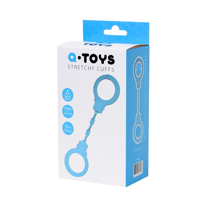 Силиконовые наручники A-Toys by TOYFA Celet, силикон, голубые, 33 см