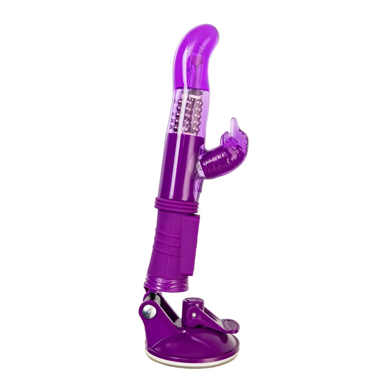 Вибратор с клиторальным стимулятором A-Toys by TOYFA, TPR, фиолетовый, 22,5 см