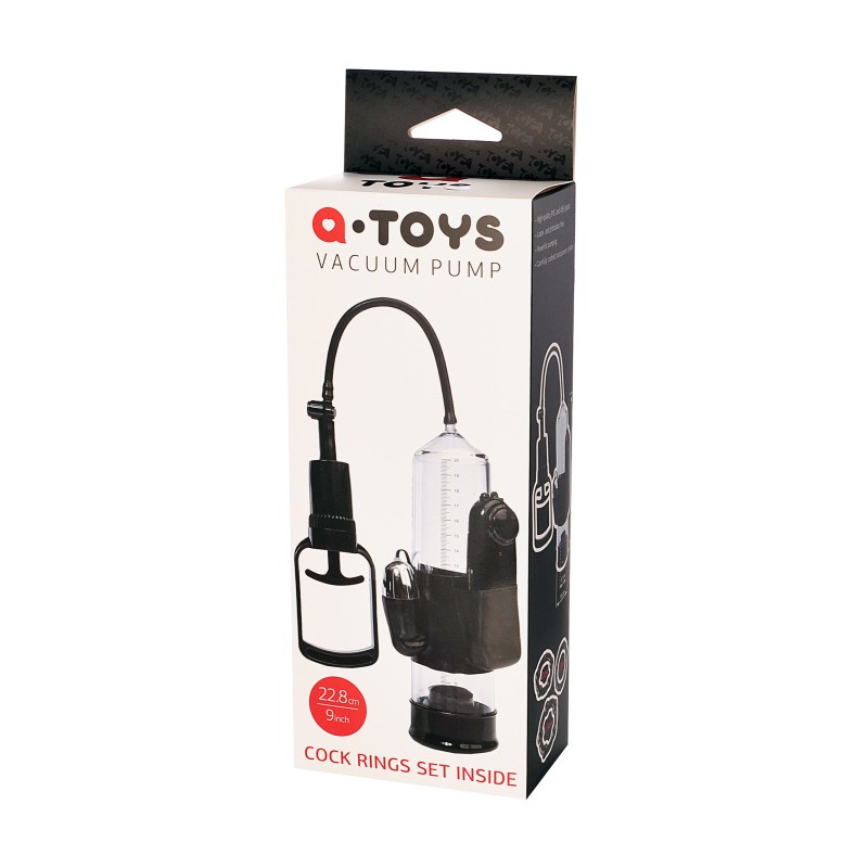 Помпа для пениса A-Toys by TOYFA с вибрацией, PVC, чёрный, 22,8 см
