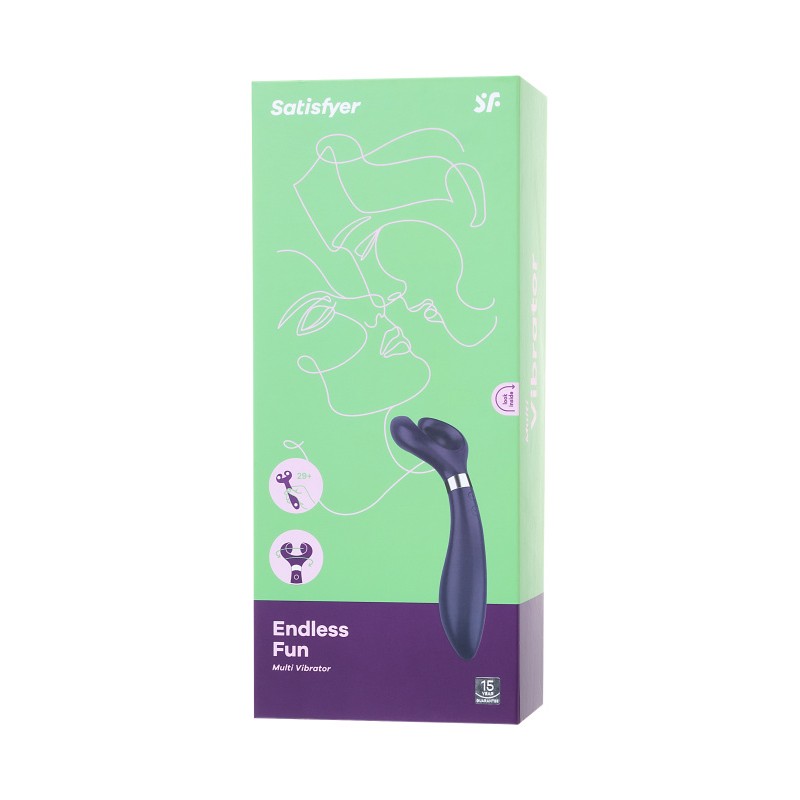 Многофункциональный стимулятор для пар Satisfyer Endless Fun, силикон, синий, 23,5 см.