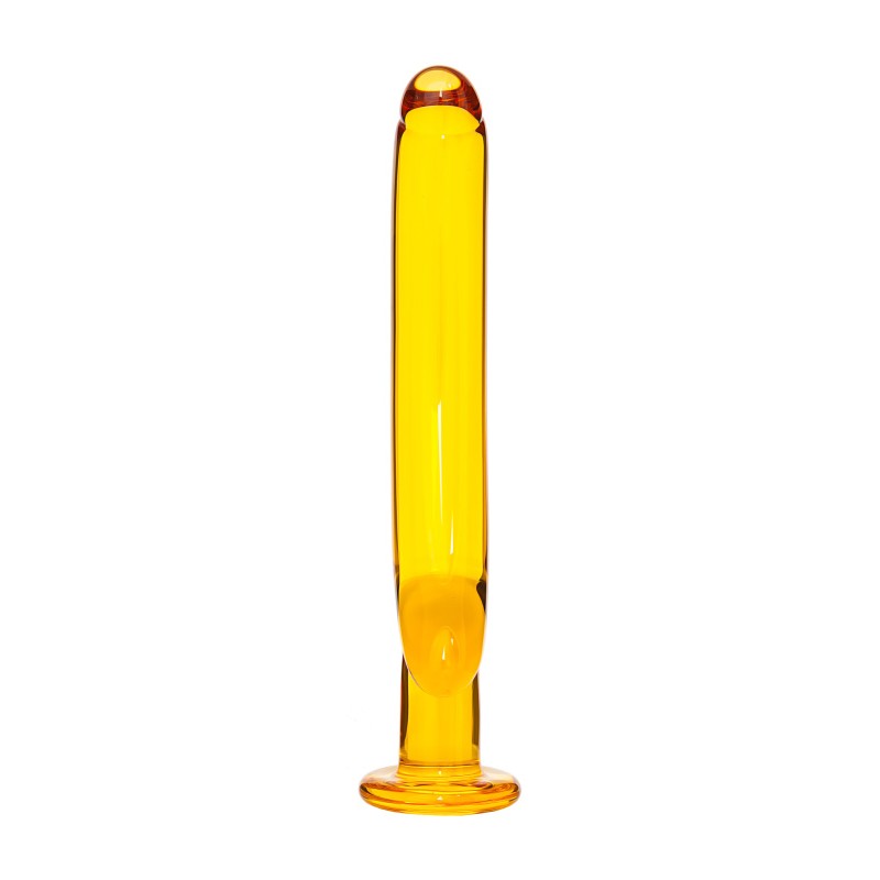 Нереалистичный фаллоимитатор Sexus Glass, стекло, желтый, 17,5 см