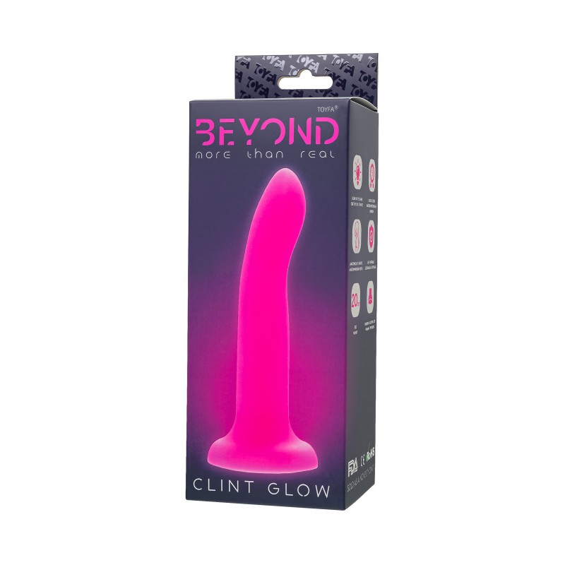 Фаллоимитатор, светящийся в темноте Beyond by Toyfa Clint Glow, силикон, розовый, 20 см
