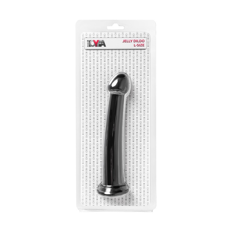 Нереалистичный фаллоимитатор Jelly Dildo L Toyfa Basic, TPE, черный, 20 см
