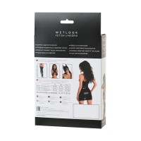Платье Glossy Naomi из материала Wetlook, черное, M