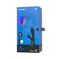 Вибростимулятор-унисекс с подогревом Satisfyer Heated Climax+ Connect App, черный, 20,7 см