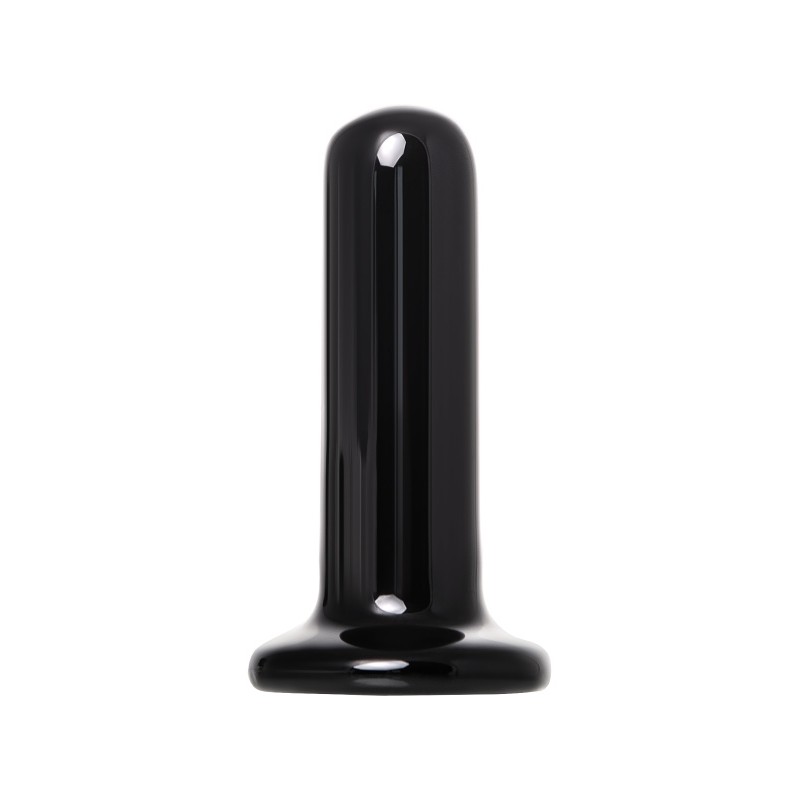 Стеклянный мини-вибратор Sexus Glass, стекло, черный, 10 см