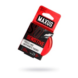 Презервативы Maxus Sensitive, ультратонкие, латекс, железный кейс, 3 шт.