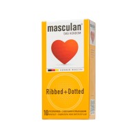 Презервативы Masculan, сlassic 3, doty, латекс, кольца, точечные, розовые, 19 см, 5,3 см, 10 шт.