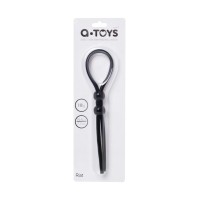 Лассо на пенис A-Toys by TOYFA Riat с двумя бусинами, силикон, черное, 19,5 см