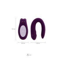 Многофункциональный стимулятор для пар Satisfyer Double Joy Connect App, силикон, фиолетовый, 18 см