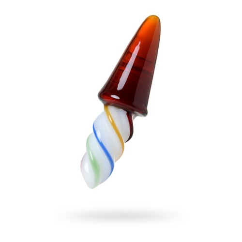 Двусторонний фаллоимитатор Sexus Glass, стекло, коричневый, 16 см