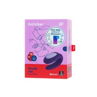 Многофункциональный стимулятор для пар Satisfyer Double Joy Connect App, силикон, фиолетовый, 18 см