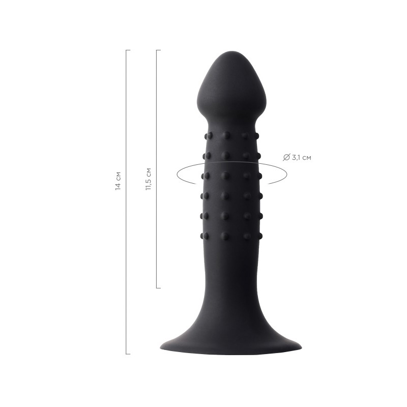 Анальный фаллоимитатор A-Toys by TOYFA Spikn, силикон, черный, 14 см