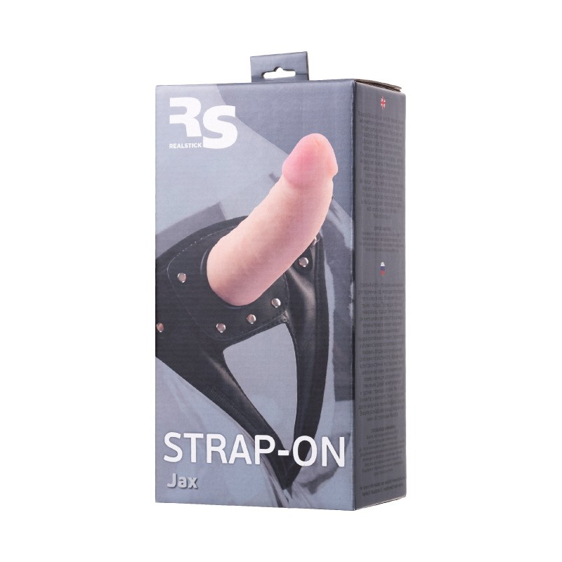 Страпон на креплении RealStick Strap-On Jax, TPR, телесный, 17,9 см