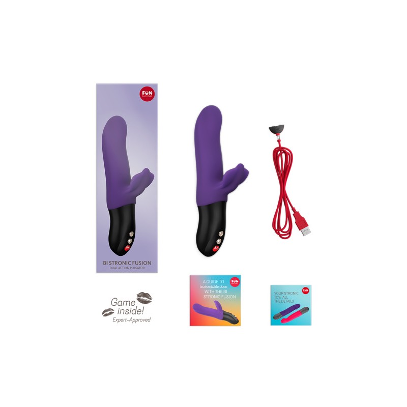 Пульсатор Fun Factory BI STRONIC FUSION, силикон, фиолетовый, 22 см