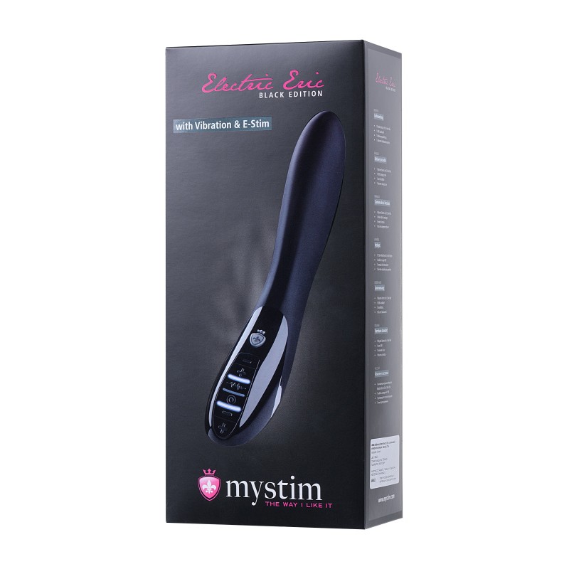 Вибратор Mystim Electric Eric силиконовый с электростимуляцией, черный, 27 см