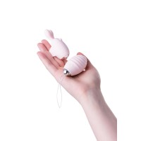 Виброяйцо и вибронасадка на палец JOS VITA, силикон, пудровые, 8,5 и 8 см