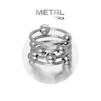 Кольцо под головку пениса Metal by TOYFA, металл, серебристое, Ø 3,2 см