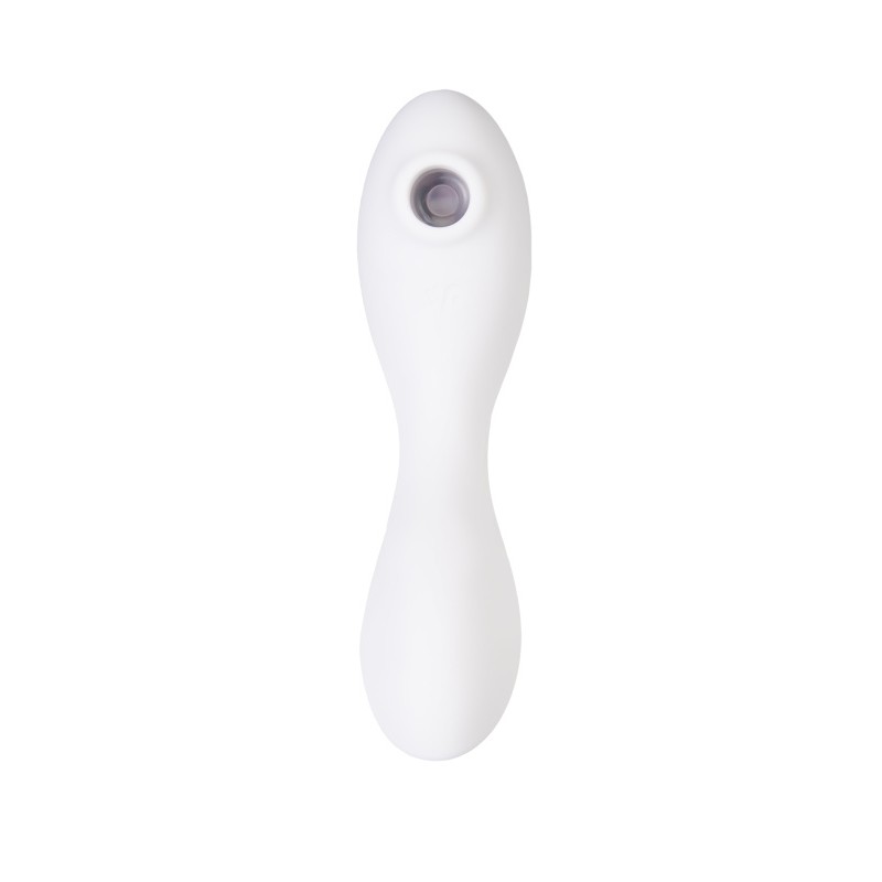 Вакуумный стимулятор клитора с вибрацией Satisfyer Curvy Trinity 5 Connect App, белый, 16,5 см