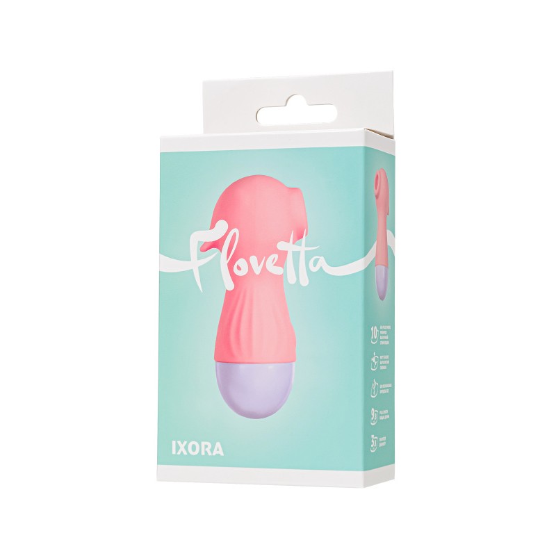 Вакуум-волновой стимулятор Flovetta IXORA, силикон, розовый, 9,8 см