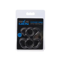 Набор эрекционных колец Sexus Men ELEPHANT RINGS, силикон, чёрный