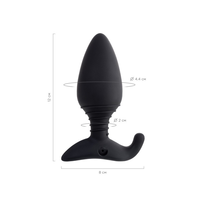 Анальная втулка LOVENSE Hush (L), силикон, черная, 12,1 см