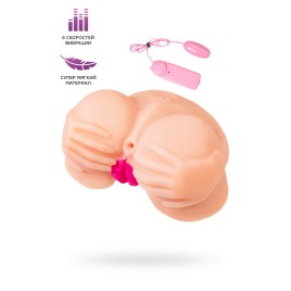 Мастурбатор реалистичный TOYFA Juicy Pussy Nicole с вибрацией, вагина и анус, TPR, телесный