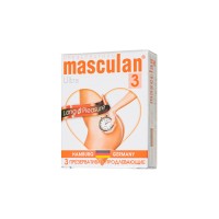 Презервативы Masculan, ultra 3, продлевающие, 19 см, 5,3 см, 3 шт.