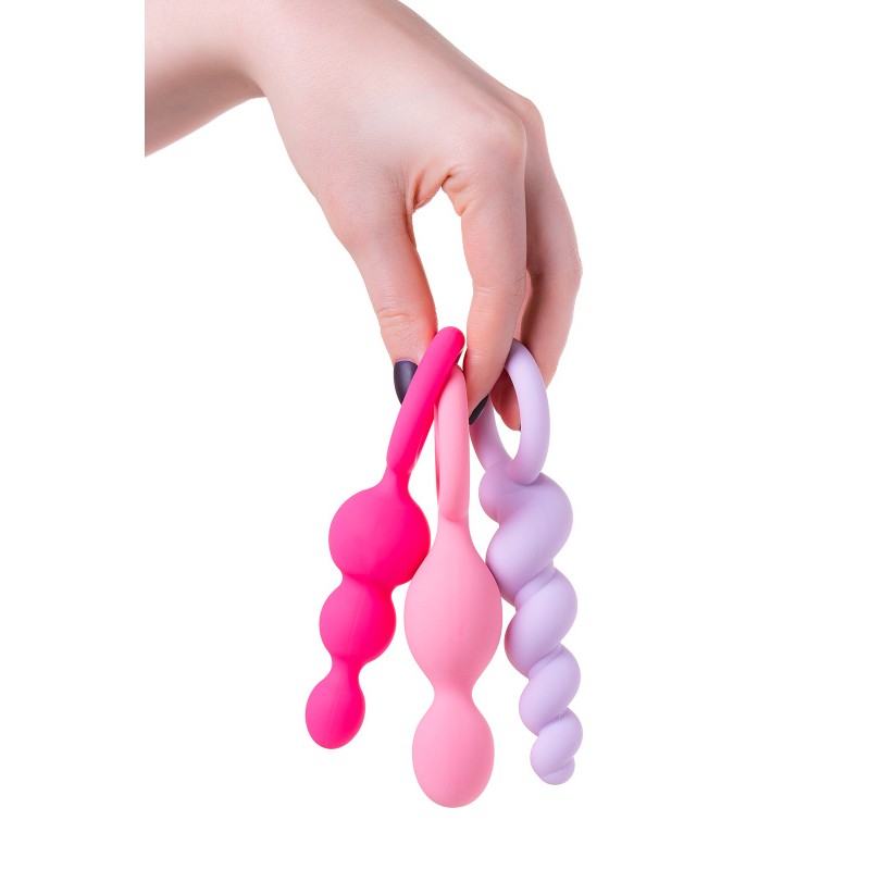 Набор анальных плагов Satisfyer Booty Call colored 3 шт, силикон, ассорти, 13,5 см