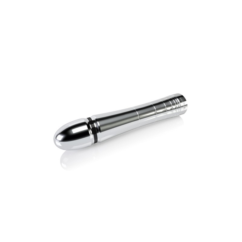 Фаллоимитатор Mystim Glossy Glen, электростимуляция, хирургическая сталь, серебряный, 14 см