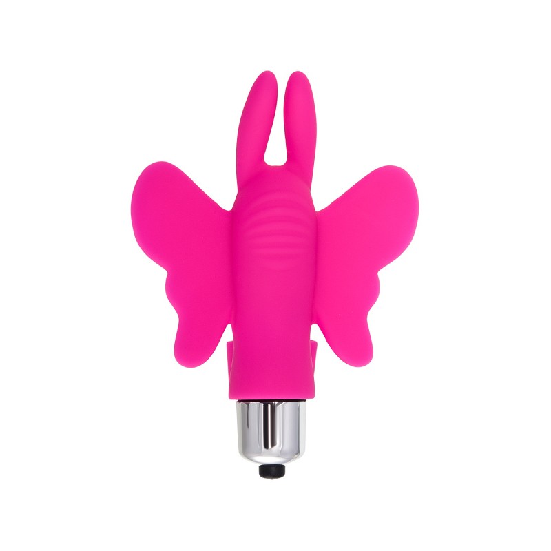 Вибронасадка бабочка на палец Eromantica Butterfly, силикон, розовая, 10 см