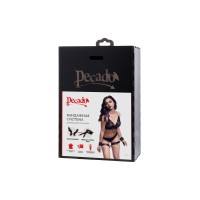 Бондажная система Pecado BDSM, для фиксации рук к ногам, натуральная кожа, черная