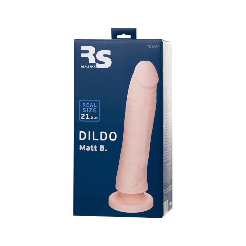 Фаллоимитатор RealStick Silicone Matt B, телесный, 21,5 см