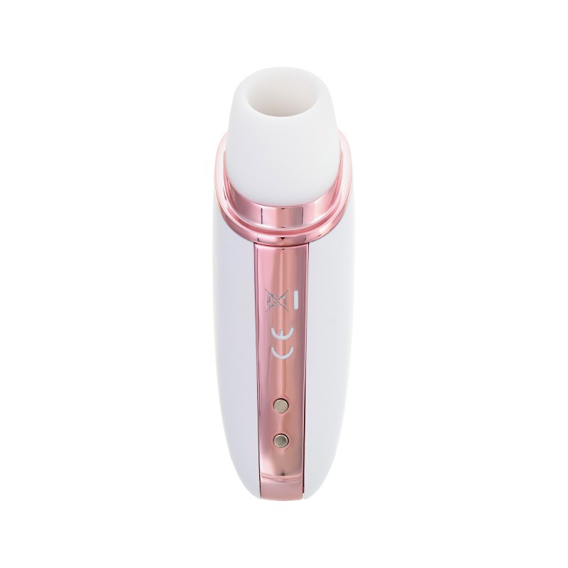 Вакуум-волновой стимулятор с вибрацией Satisfyer Love Triangle Connect App, силикон, белый, 8,8 см