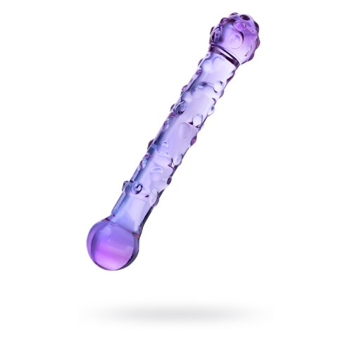 Двусторонний фаллоимитатор Sexus Glass, стекло, фиолетовый, 19,5 см