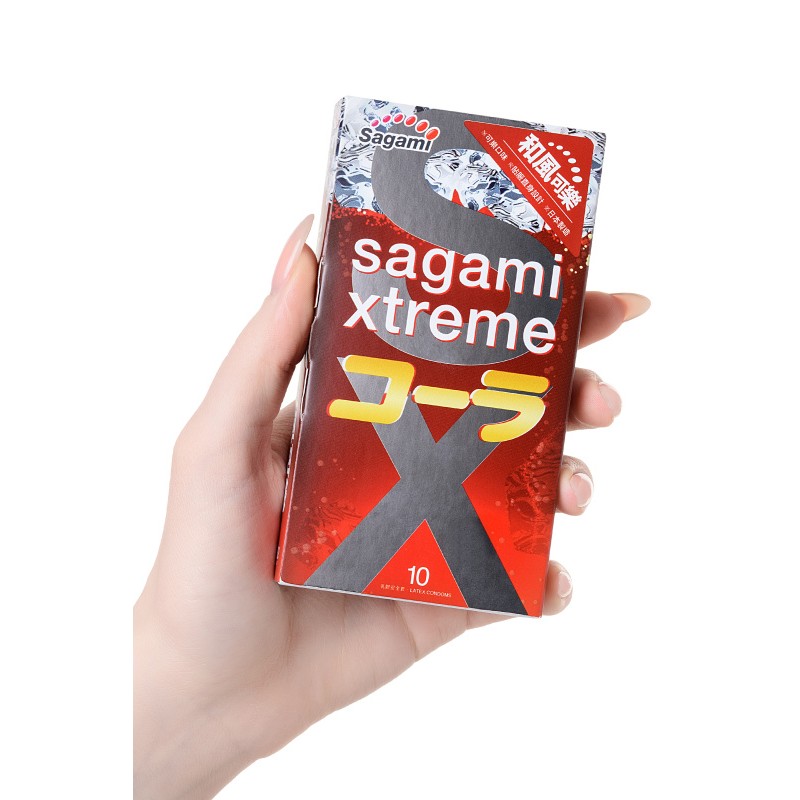 Презервативы Sagami, xtreme, cola, латекс, 19 см, 5,2 см, 10 шт.