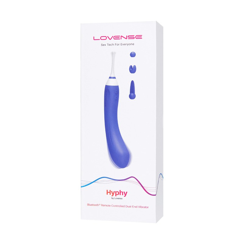 Вибратор LOVENSE Hyphy с клиторальным стимулятором, силикон, фиолетовый, 21,6 см