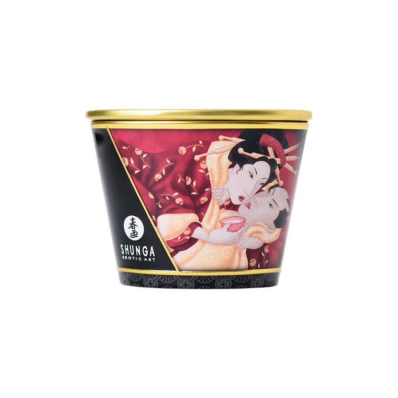 Массажное аромамасло в виде свечи Shunga «Романтика.Шампанское и клубника» (Romance), 170 мл