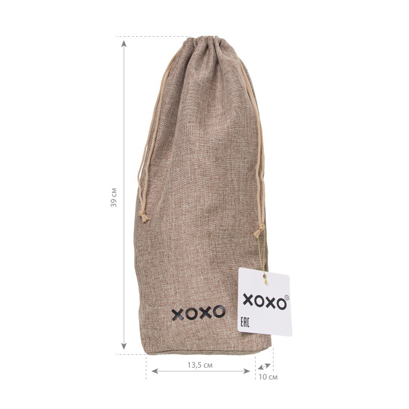 Мешочек XOXO, текстиль, коричневый, 39*23,5 см