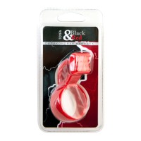 Насадка на пенис Black & Red by TOYFA, со стимуляцией клитора, силикон, красная, 4,2 см
