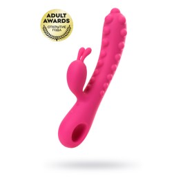 Вибратор с клиторальным стимулятором KOKOS SMON, силикон, розовый, 23 см