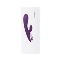 Вибратор с клиторальным стимулятором Nalone Rhythm X2, силикон, фиолетовый, 21,6 см
