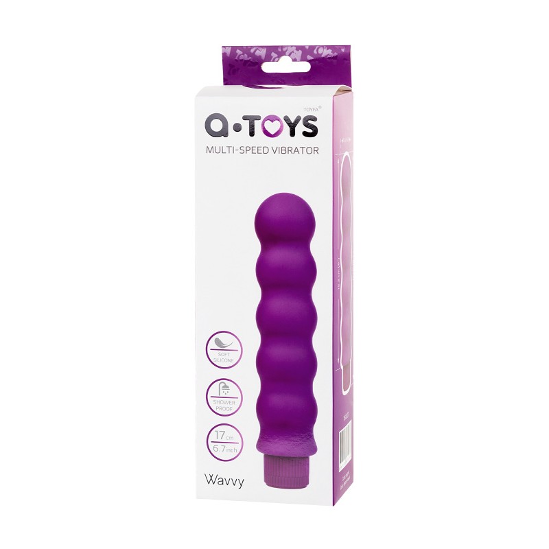 Нереалистичный вибратор A-Toys by TOYFA Wavvy, силикон, фиолетовый, 17 см