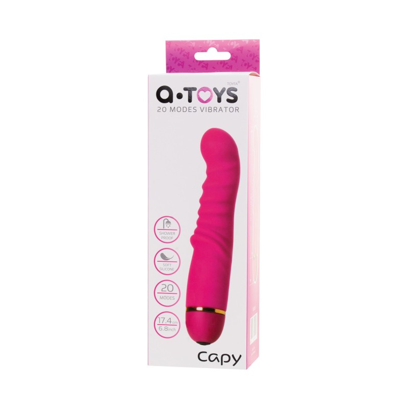 Нереалистичный вибратор A-Toys by TOYFA Capy, силикон, розовый, 17,4 см, Ø 3,4