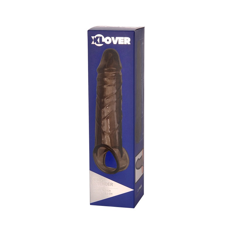 Насадка XLover by TOYFA, для увеличения размера, TPE, черная, 15,5 см